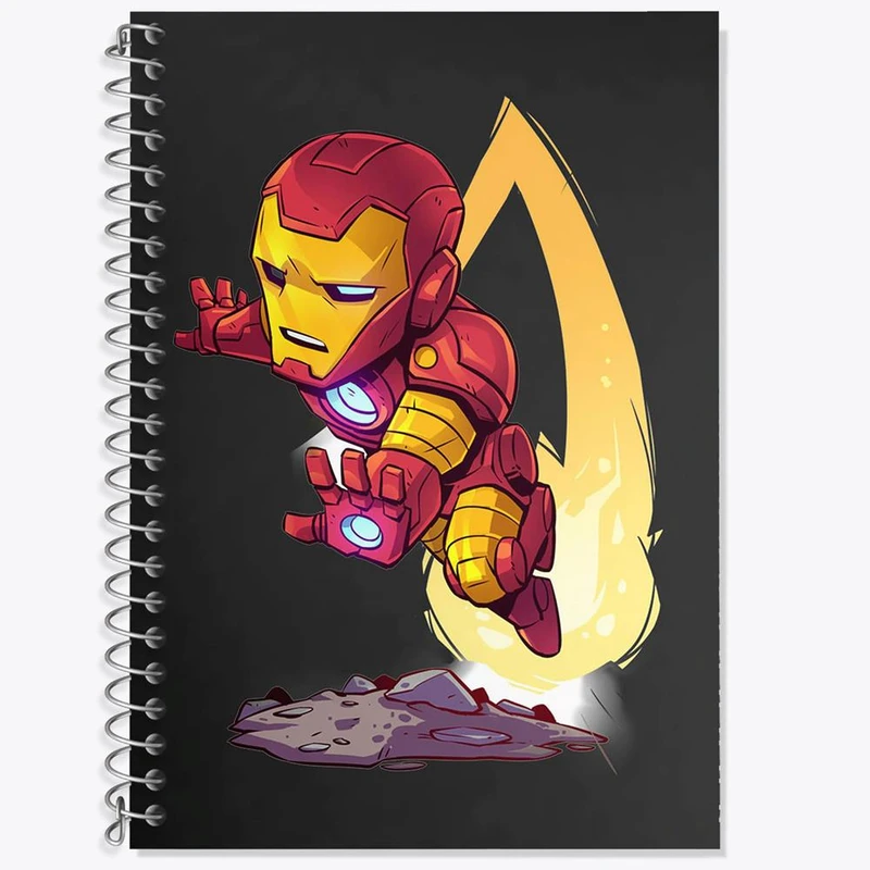 دفتر زبان 50 برگ خندالو مدل سه خط طرح اونجرز مارول Marvel کد 19388