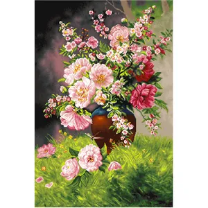 نخ و نقشه تابلو فرش طرح گل افشان 2 کد 2678