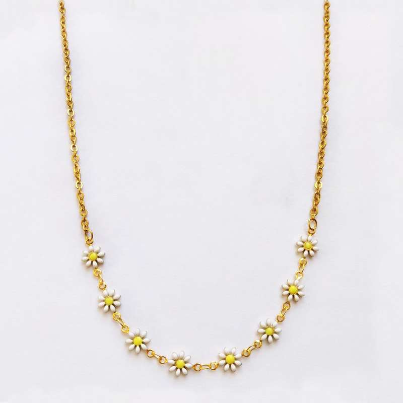 گردنبند زنانه مدل بابونه کد 08