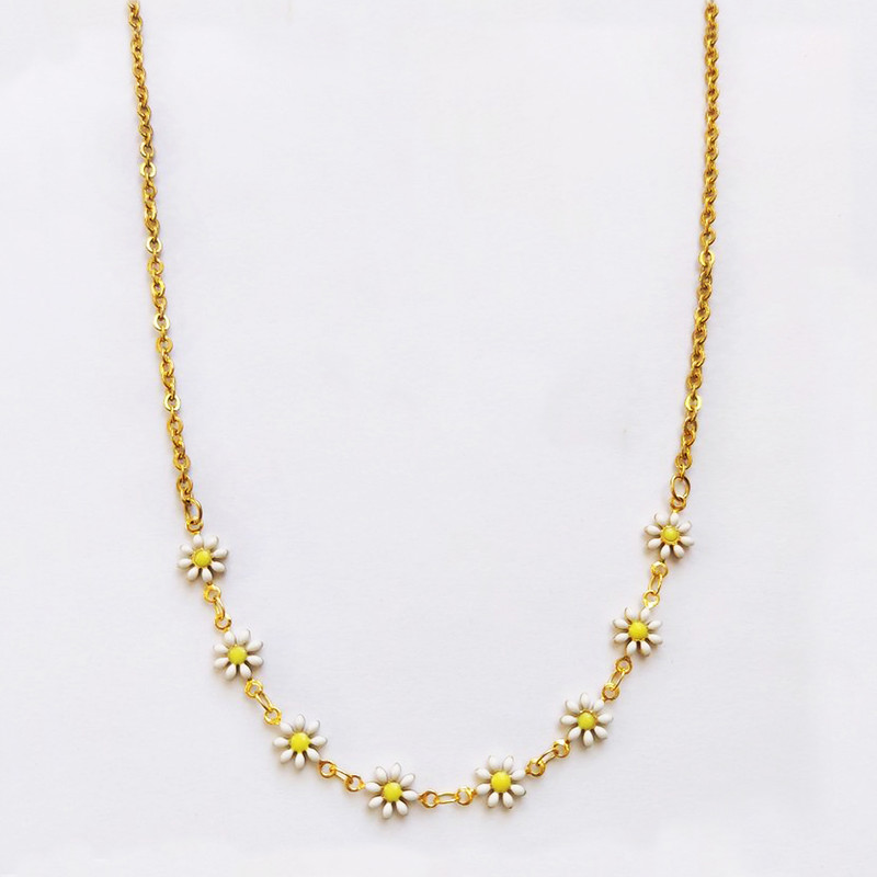 گردنبند زنانه مدل بابونه کد 08