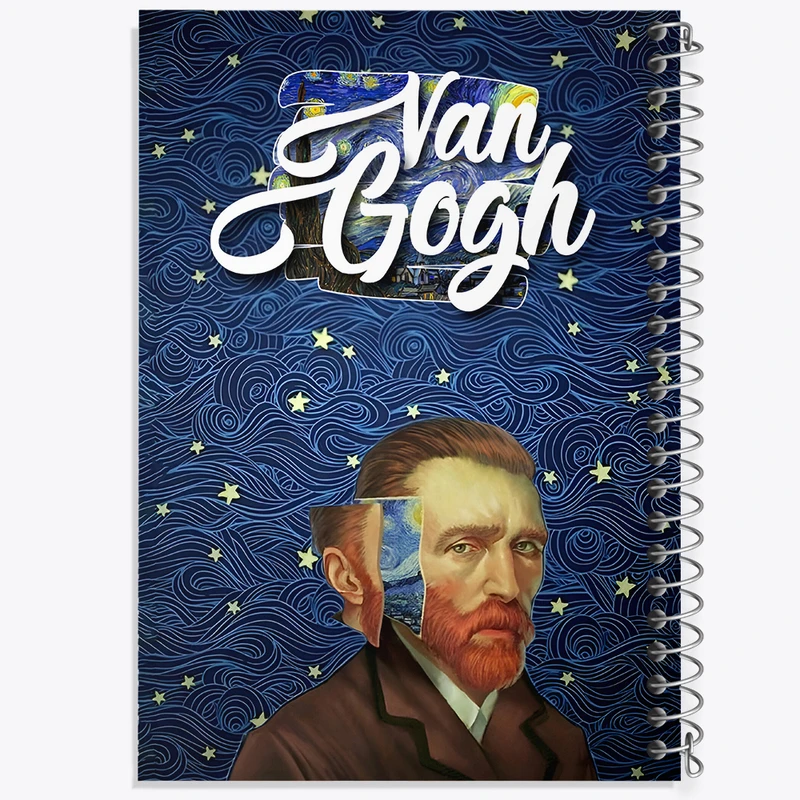 دفتر شطرنجی 50 برگ خندالو طرح ونسان ونگوگ کد N4171