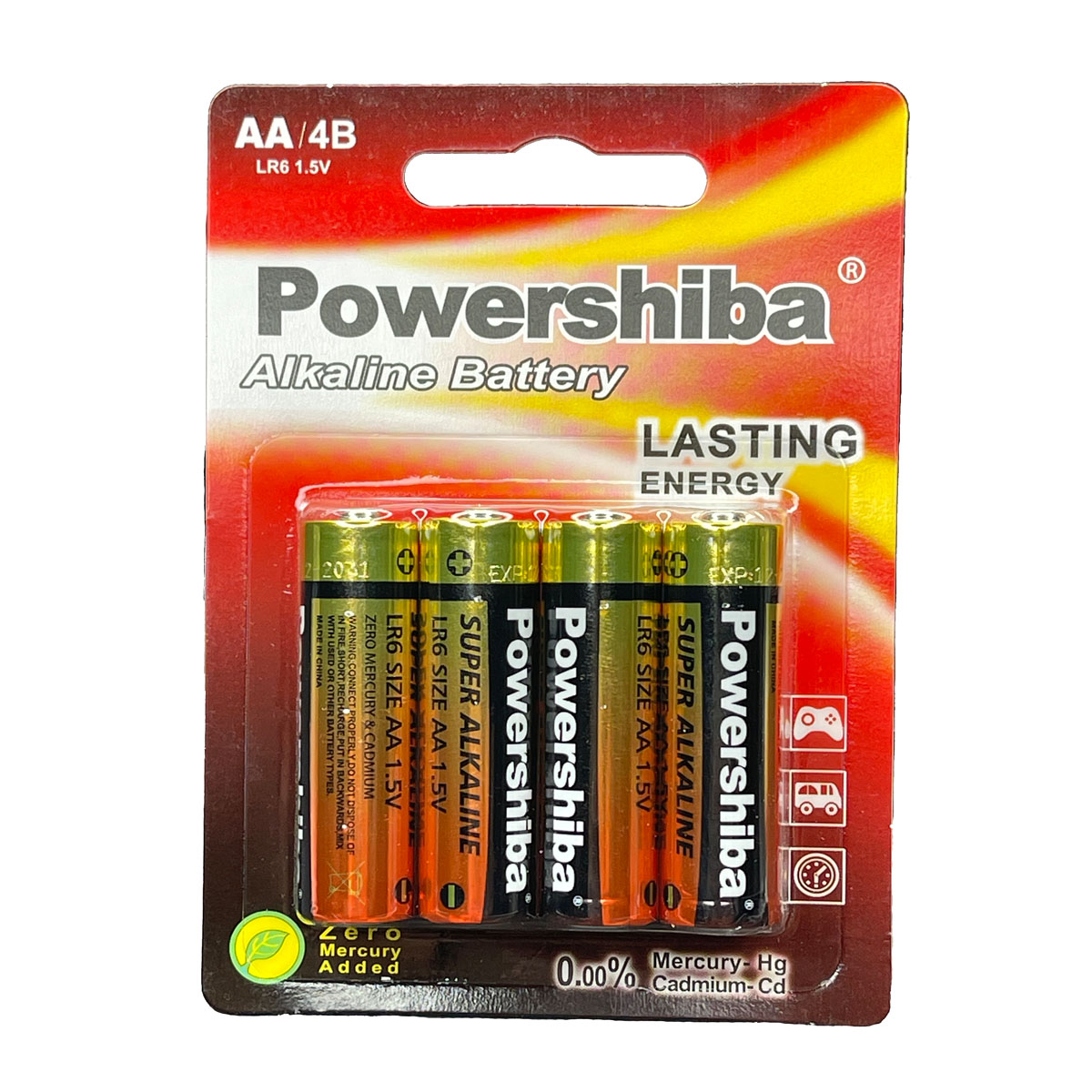 باتری قلمی پاور شیبا مدل SUPER ALKALINE LR6 بسته ۴ عددی