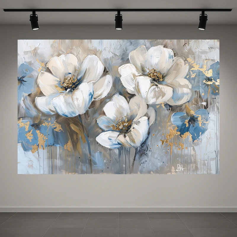 پوستر پارچه ای طرح مخمل نقاشی مدل گل کد AR3059633