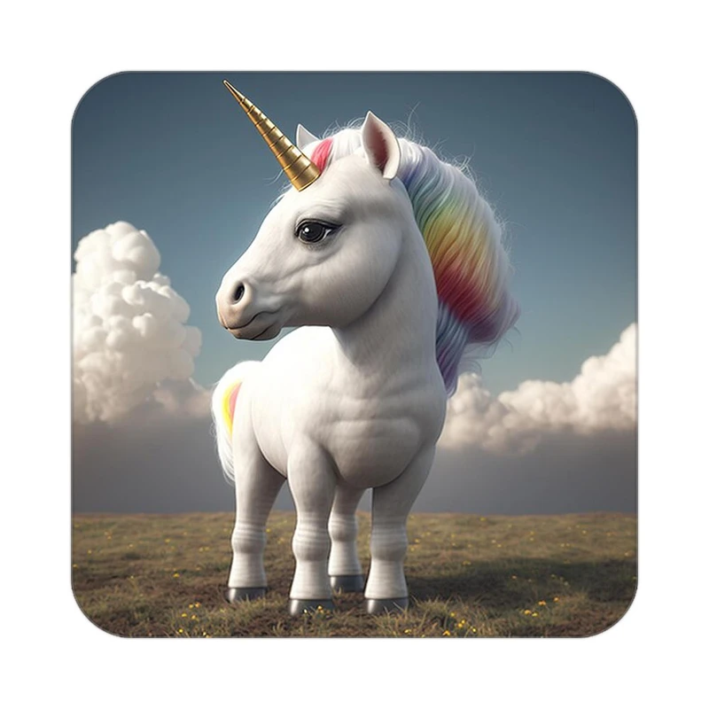 زیر لیوانی کاکتی طرح اسب تک شاخ و یونیکورن مدل mp30615