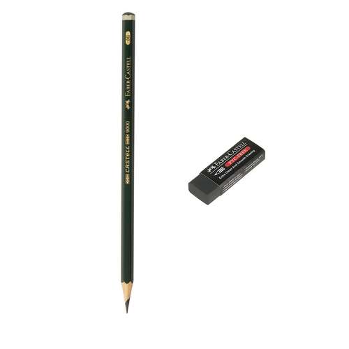 مداد طراحی فابر کاستل مدل 9000 به همراه پاک کن