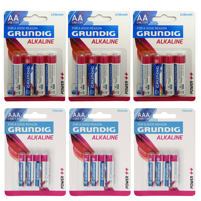 باتری قلمی و نیم قلمی گروندیگ مدل G2-Alkaline بسته 24 عددی