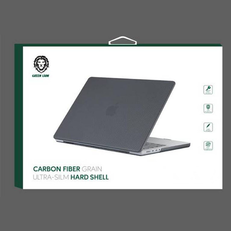 Coque rigide ultra-fine en fibre de carbone Green Lion pour Macbook Pro 14  pouces 2021