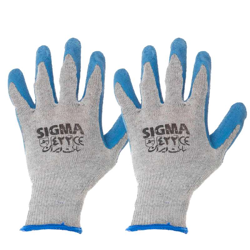دستکش ایمنی ضدبرش قوی کف چروک سیگما مدل 422 بسته 2 عددی