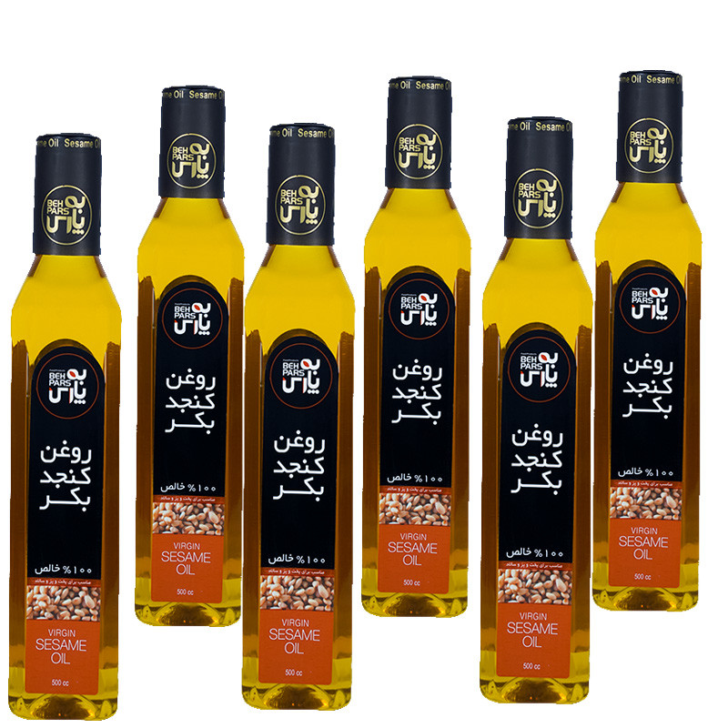 روغن کنجد بکر به پارس - 900 میلی لیتر بسته 6 عددی