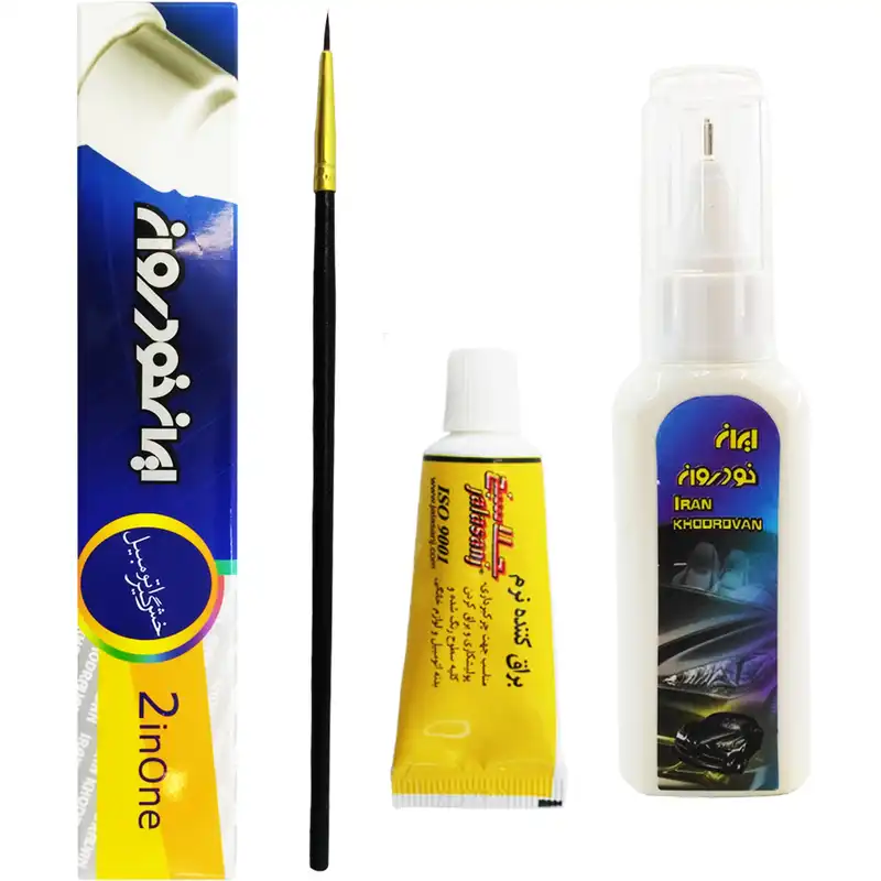 ست کامل قلم خشگیر بدنه خودرو ایران خودروان رنگ سفید ساندرو کد OV369