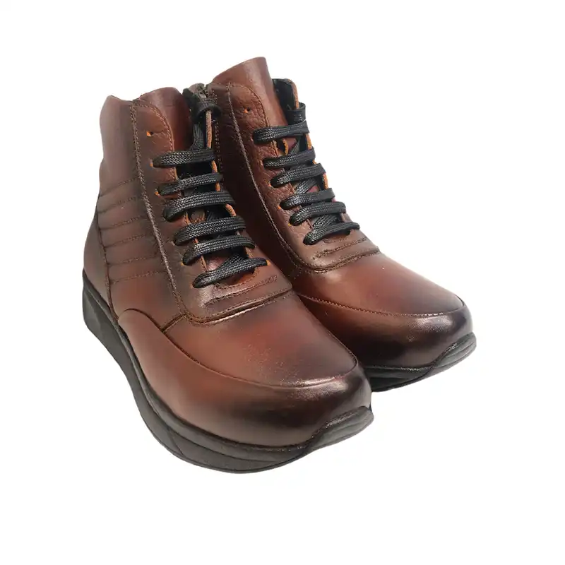 نیم بوت زنانه سرزمین چرم کد 5137 رنگ عسلی