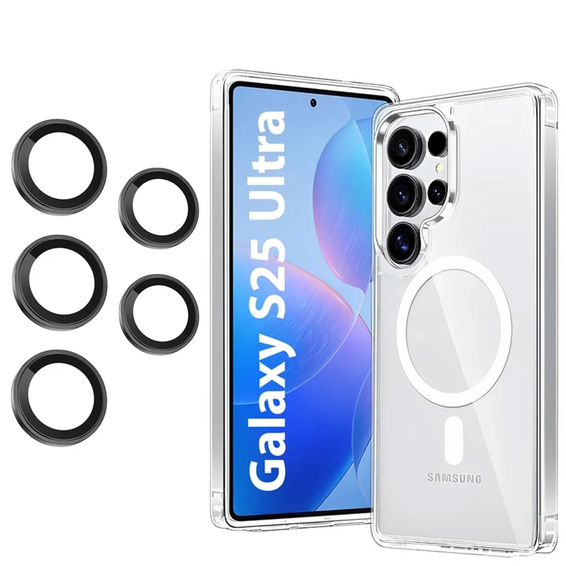 کاور کینگدام مدل Magsafe Lens Ring مناسب برای گوشی موبایل سامسونگ Galaxy S25 Ultra به همراه محافظ لنز دوربین