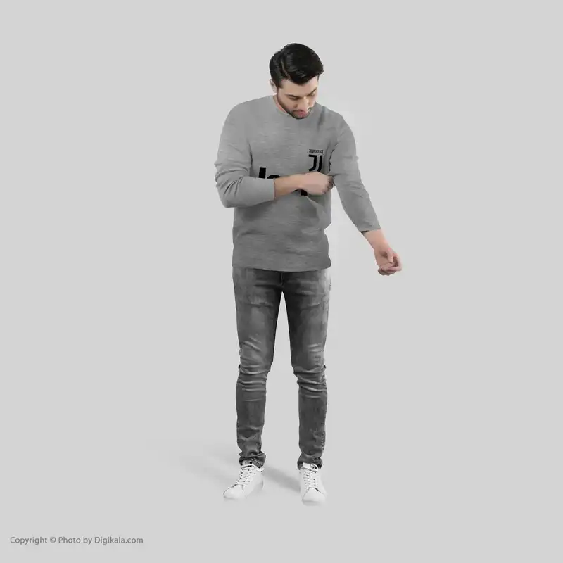 تی شرت آستین بلند مردانه طرح یوونتوس مدل S272