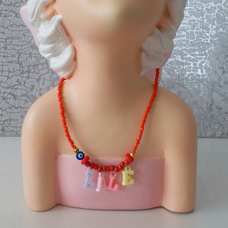 گردنبند دخترانه مدل تابستانی اسم لاله G128 گردنبند دخترانه مدل تابستانی اسم لاله G128