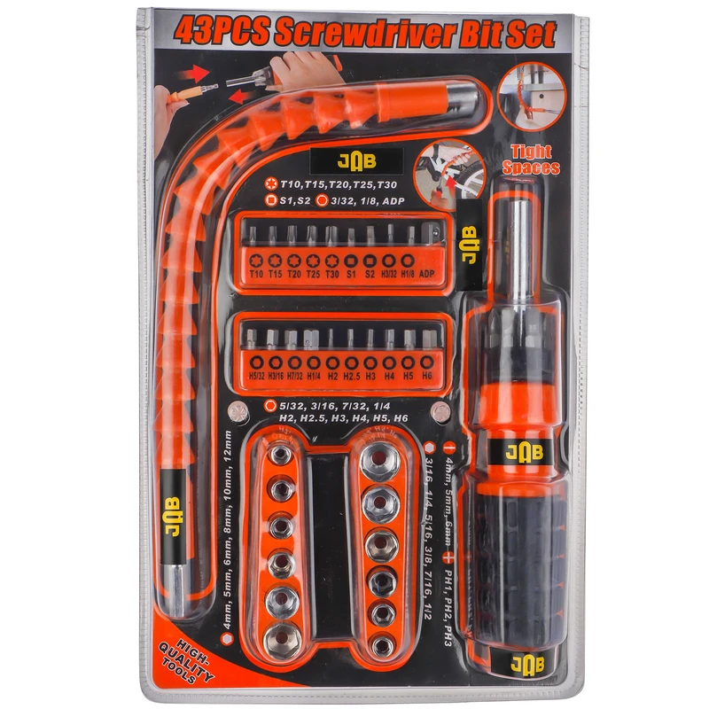 پیچ گوشتی و سری پیچ گوشتی و سری بکس جاب مدل JB-4300 بسنه 43 عددی