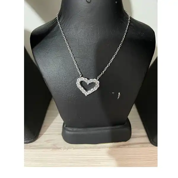 گردنبند نقره زنانه مدل قلب کد 7784