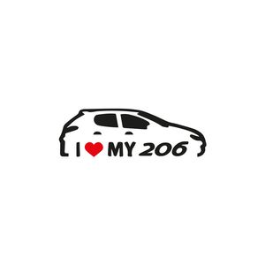 نقد و بررسی برچسب بدنه خودرو گراسیپا طرح Love My 206 توسط خریداران