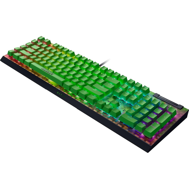 کیبورد مکانیکال با سیم ریزر مدل BlackWidow V4 X Minecraft Edition
