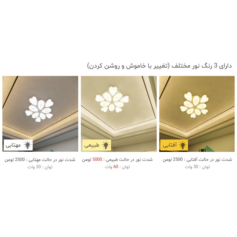 لوستر سقفی مدل قلب و یاس