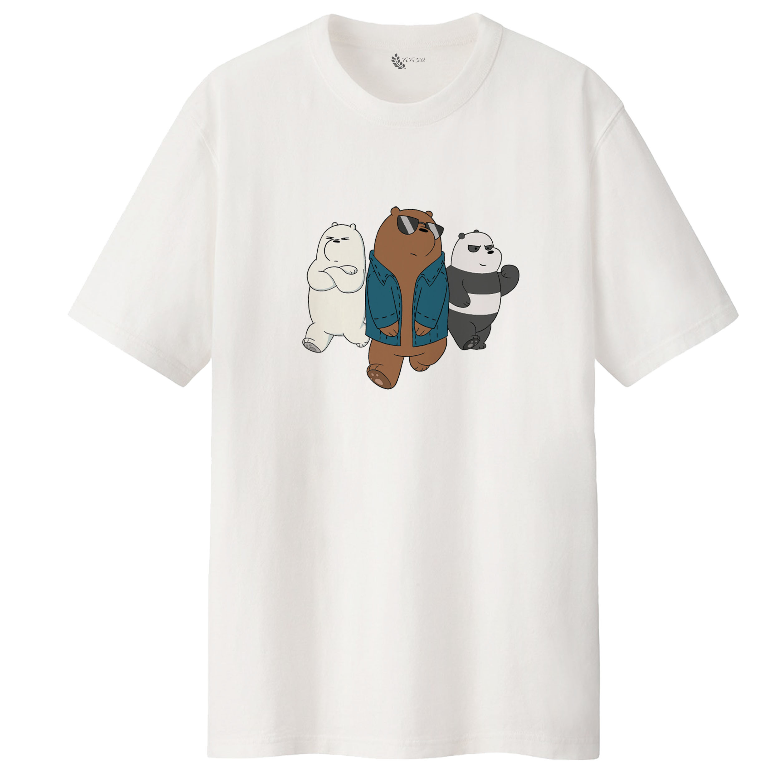 تی شرت لانگ آستین کوتاه زنانه مدل خرس های کله فندقی