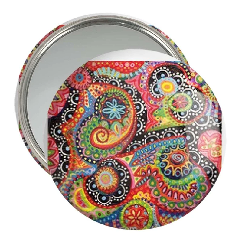 آینه جیبی خندالو مدل نقاشی انتزاعی  کد 5329