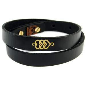 Mancho BFG062 Leather and Gold Bracelet