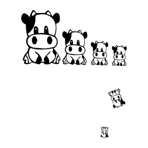 استیکر یخچال صالسو آرت طرح different cute cow az