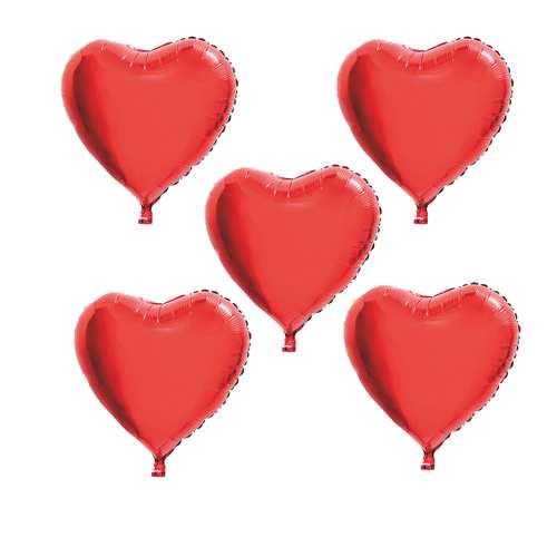 بادکنک فویلی هپی بری طرح قلب ساده بسته 5 عددی