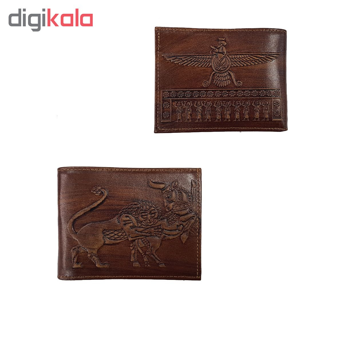 کیف پول مردانه چرم نگار طرح فروهر مدل CN-205062