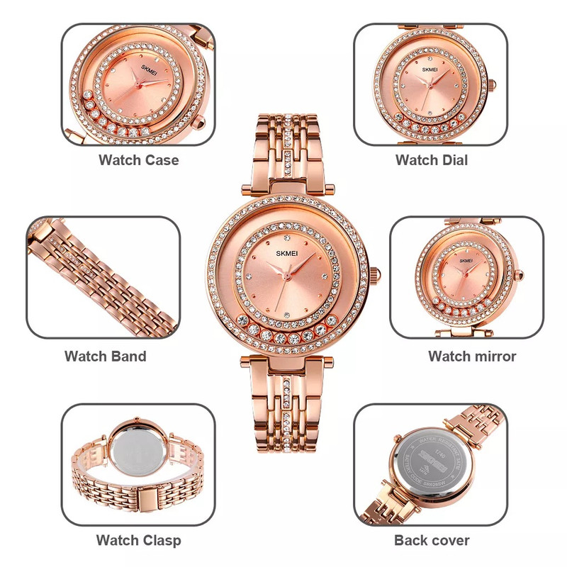 ساعت مچی عقربه ای زنانه اسکمی مدل 1740rosegold