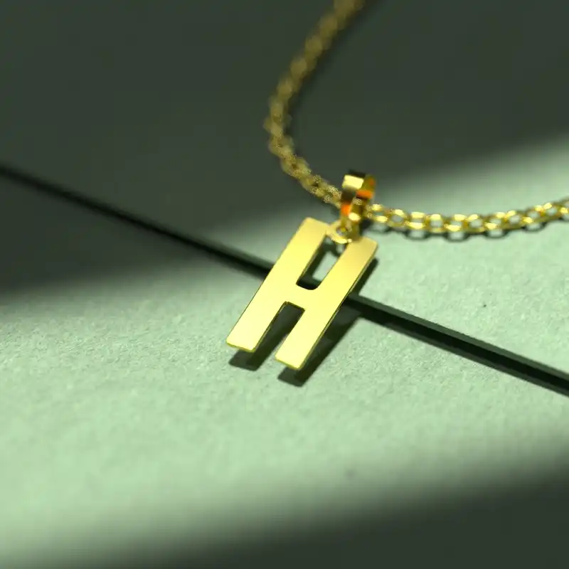 گردنبند طلا 18 عیار زنانه مدوپد مدل حرف H کد H3-1-1140