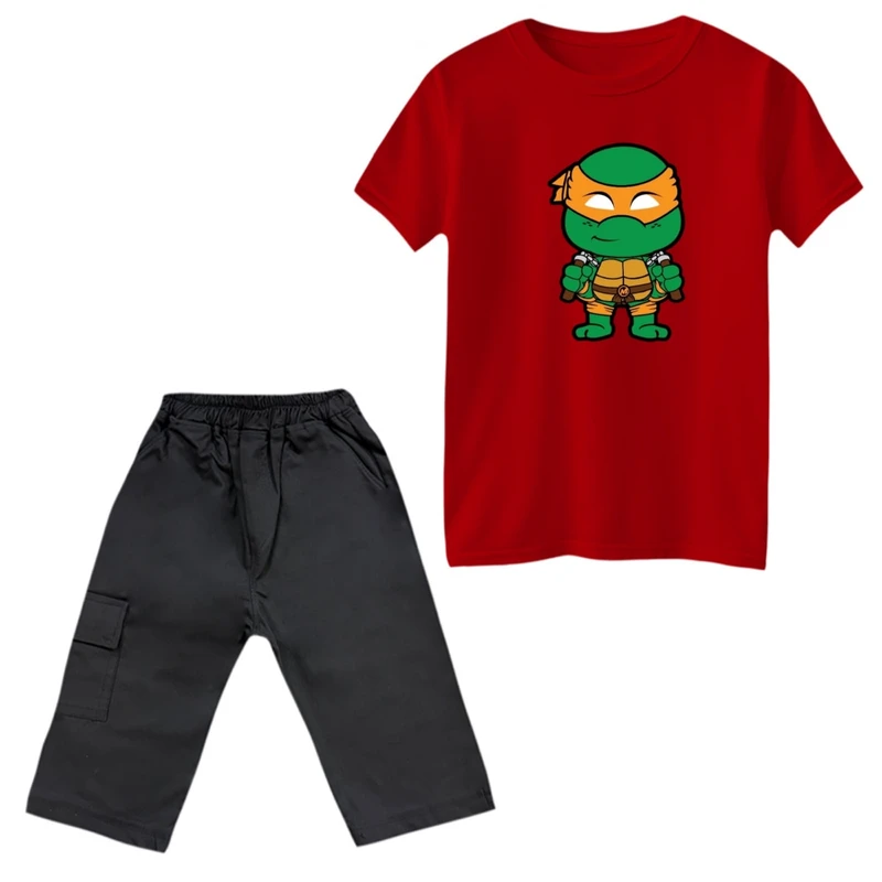 ست تی‌شرت و شلوارک پسرانه مدل لاکپشت های نینجا کد 14