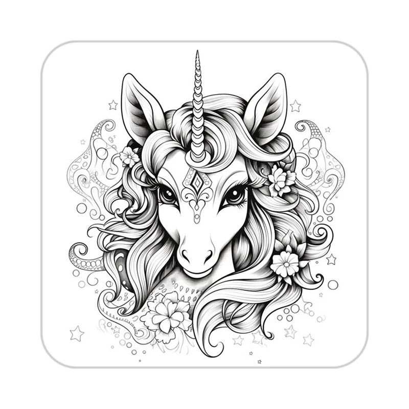 زیر لیوانی کاکتی طرح اسب تک شاخ و یونیکورن مدل mp29429