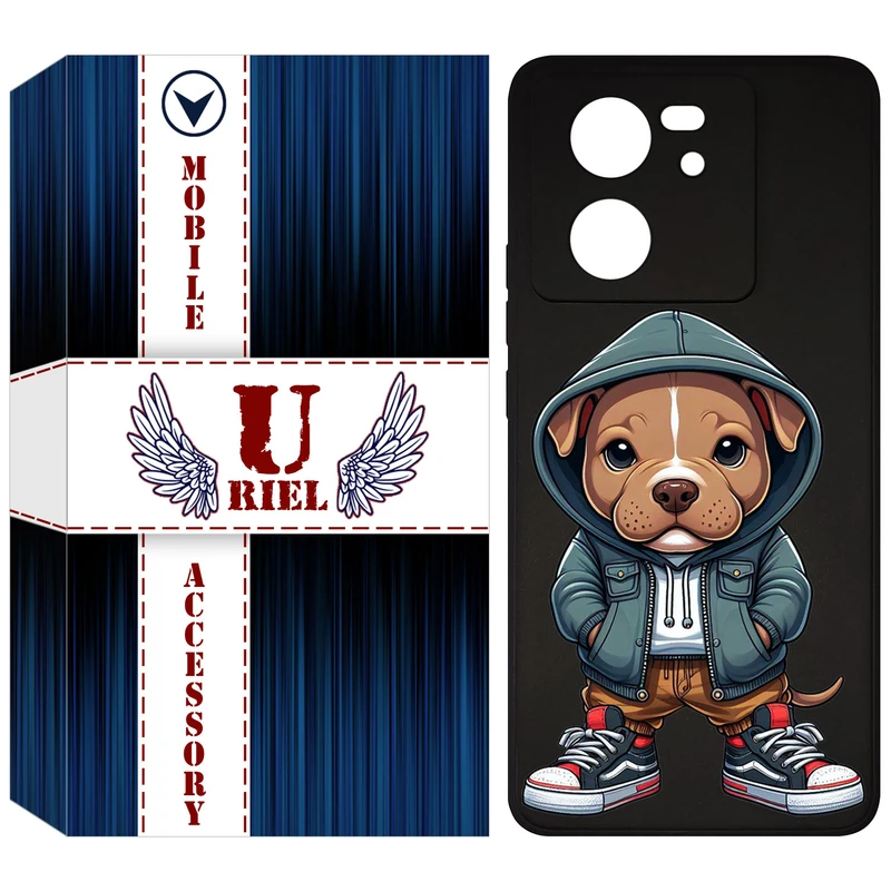 کاور یوریل قاب مدل KSH کد 66 طرح سگ قهوه ای مناسب برای گوشی موبایل شیائومی 13T / 13T Pro / Redmi K60 Ultra