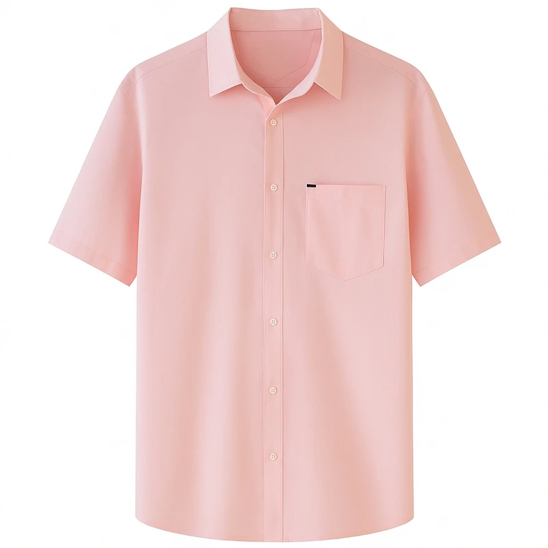 پیراهن آستین کوتاه یقه برگردان مردانه مدل شاهین