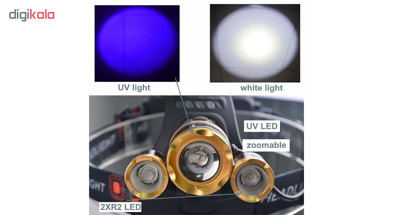چراغ قوه پیشانی UV فلیکسبل مدل blacklight