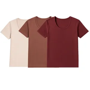 زیرپوش آستین‌دار یقه گرد مردانه آریان نخ باف مدل 1215 بسته سه عددی