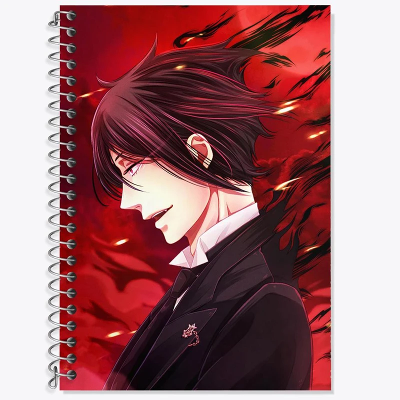 دفتر زبان 50 برگ خندالو مدل سه خط طرح سباستین انیمه خادم سیاه Black Butler کد 16301
