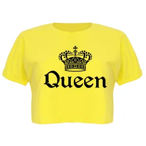 کراپ‌تاپ آستین کوتاه زنانه مدل QUEEN کد P18 Y