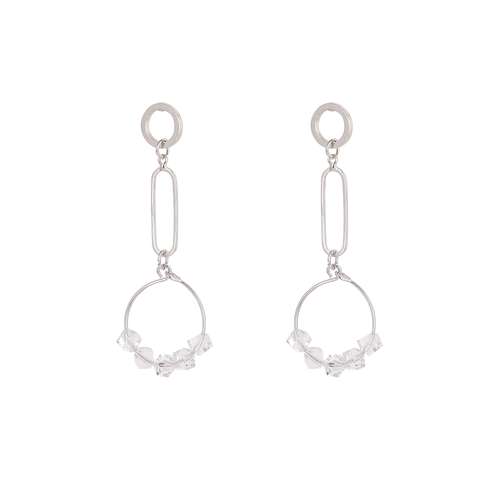 گوشواره طرح حلقه نگیین دار کد GO1025
