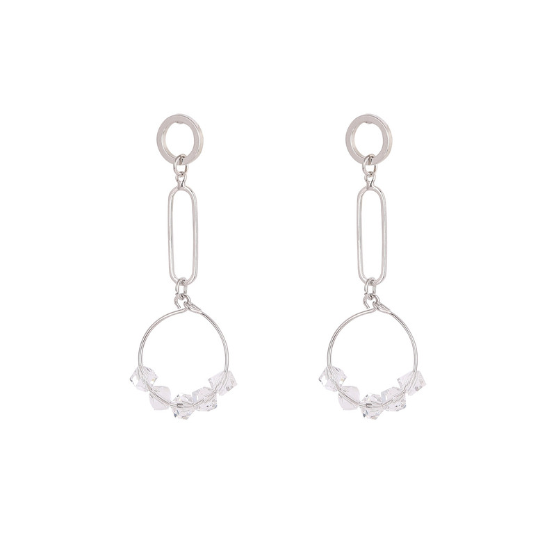 گوشواره طرح حلقه نگیین دار کد GO1025