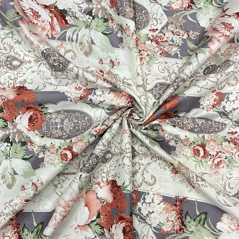 پارچه ملحفه عرض 2.4 متر مدل اطلسی رنگ کرم