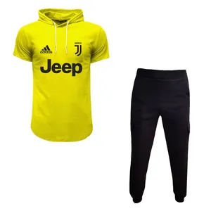 ست تی شرت کلاهدار و شلوار مردانه مدل یوونتوس کد 5076