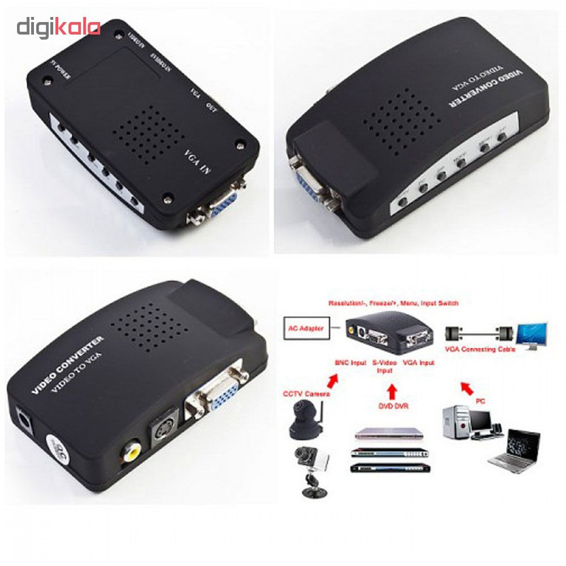 مبدل AV و S-Video به VGA مدل YZ-1802