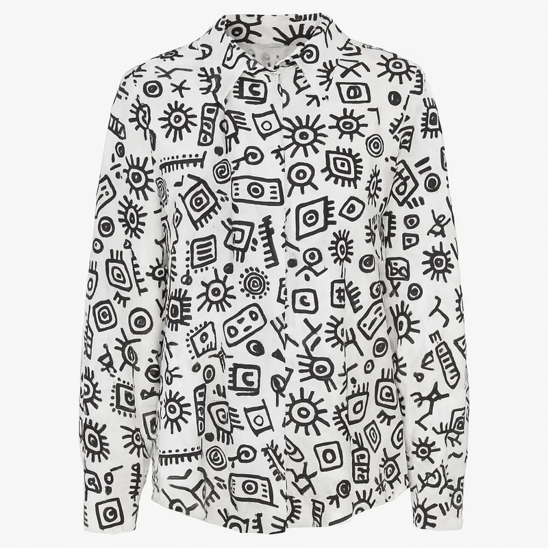 شومیز آستین بلند یقه برگردان زنانه مدل SHNT