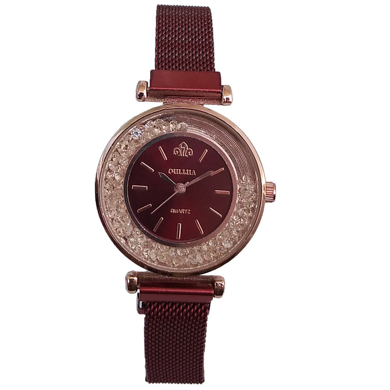 ساعت مچی عقربه ای دخترانه مدل مگنتی دور شنی کد 3380