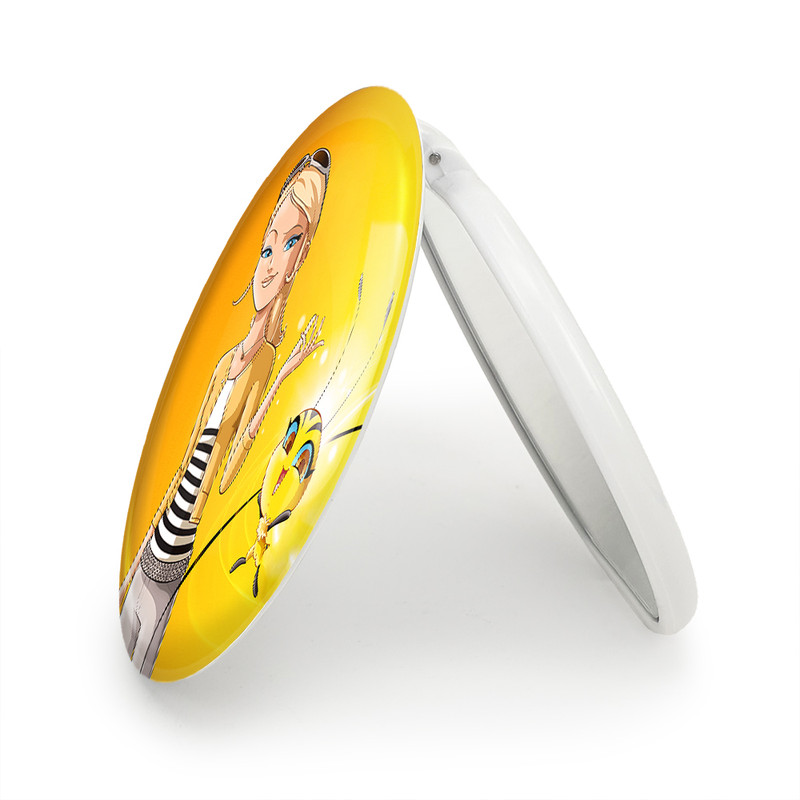 آینه جیبی خندالو طرح دختر کفشدوزکی کویین بی مدل تاشو کد 25050