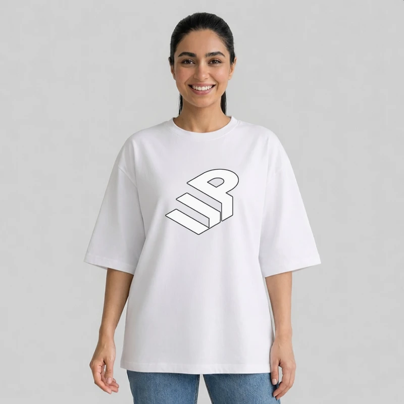 تی شرت آستین سه ربع زنانه مدل باکسی طرح نوشته کد p3