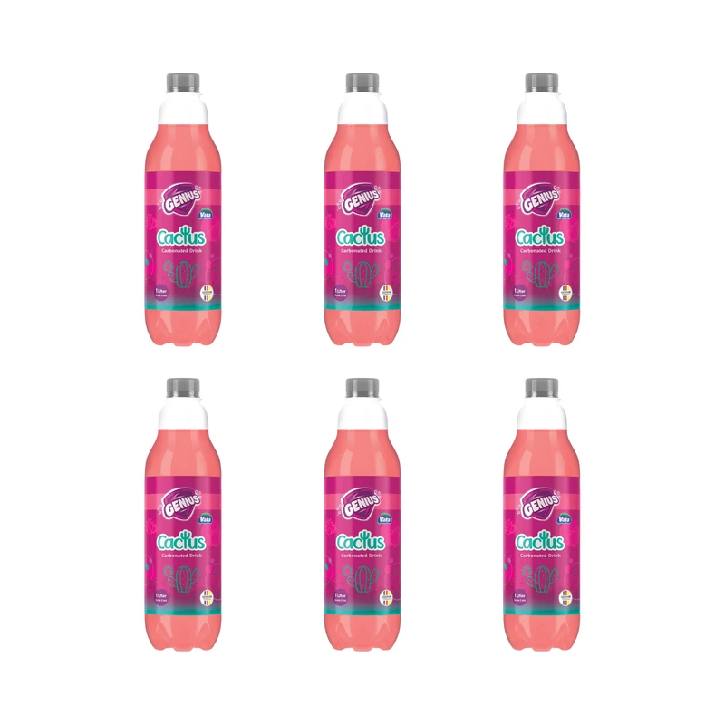 نوشابه گازدار کاکتوس جنیوس - 1000 میلی‌لیتر بسته 6 عددی