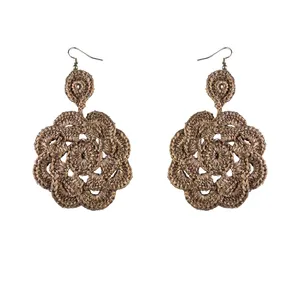 گوشواره دست دوز زنانه مدل قلاب بافی کد Gosh - 008